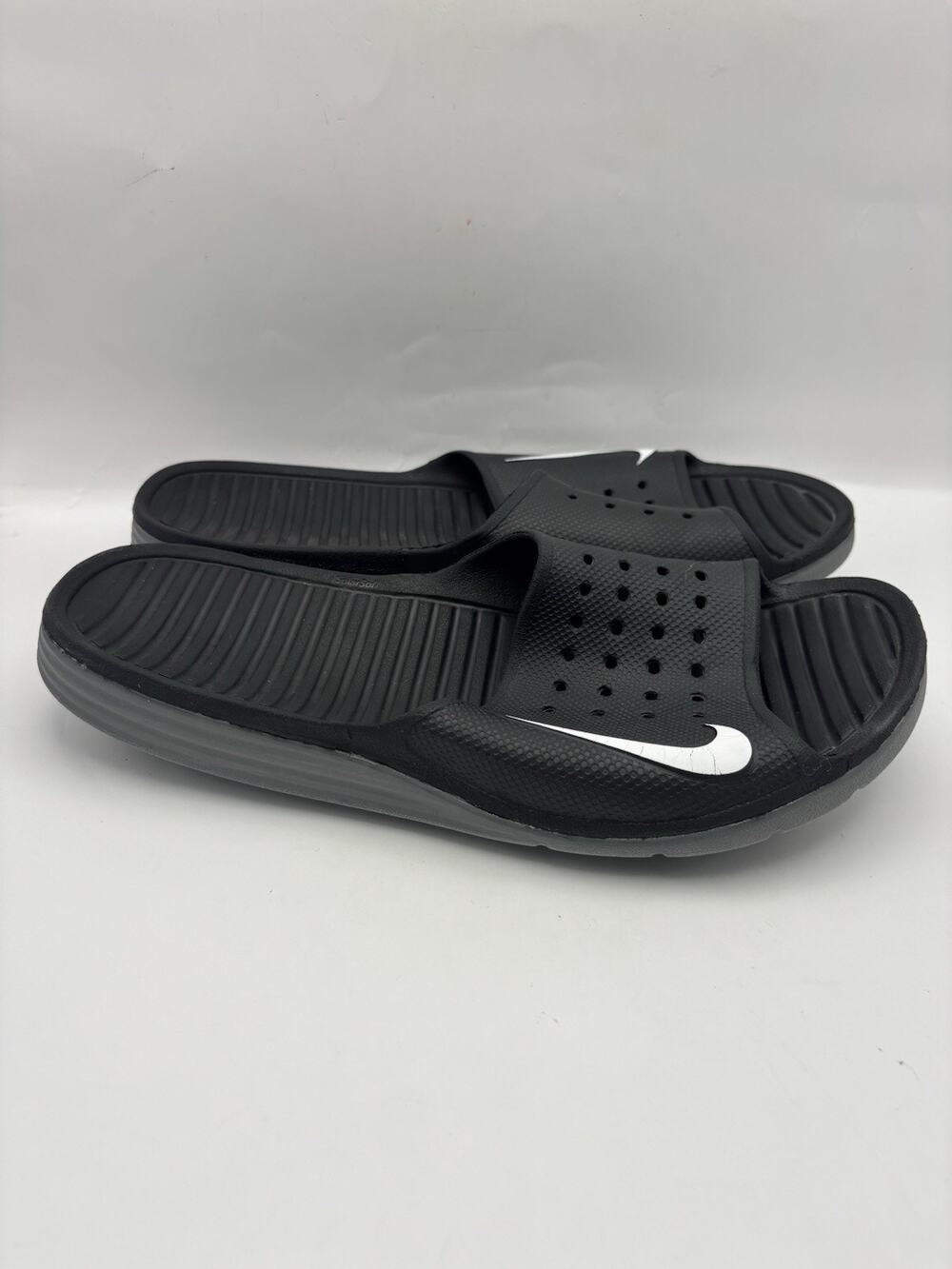 Nike Solarsoft Black Slide Sandals Men Size 10 Women Size 11